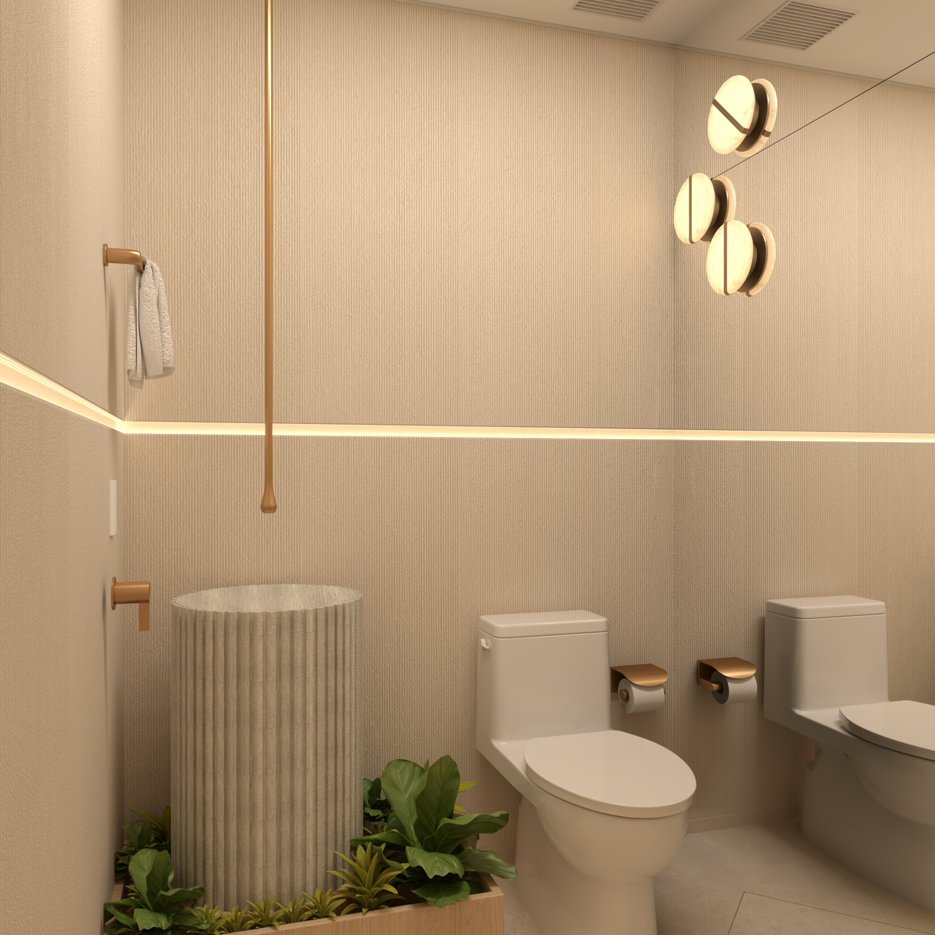 Powder room basin